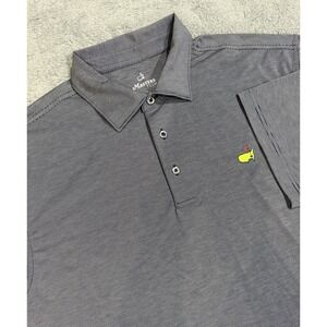 Masters Tech Mens L Micro Navy Blue Stripes Performance Polo Shirt Short Sleeve